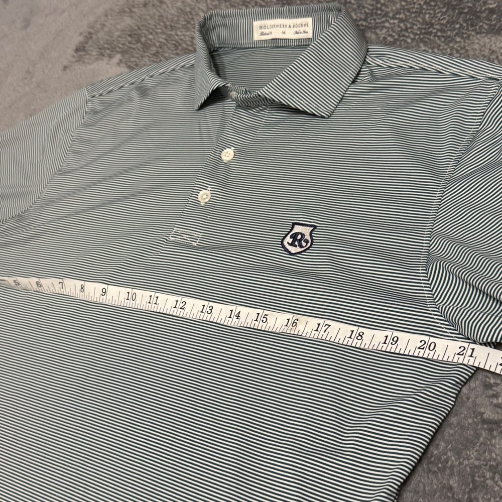 Holderness & Bourne Men's Striped Polo Shirt - Black and White - Picture 5 of 5